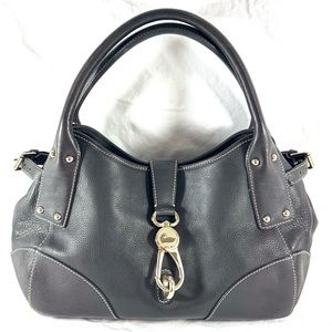 DOONEY & BOURKE Brown Leather Clasp Satchel Hobo Shoulder Bag